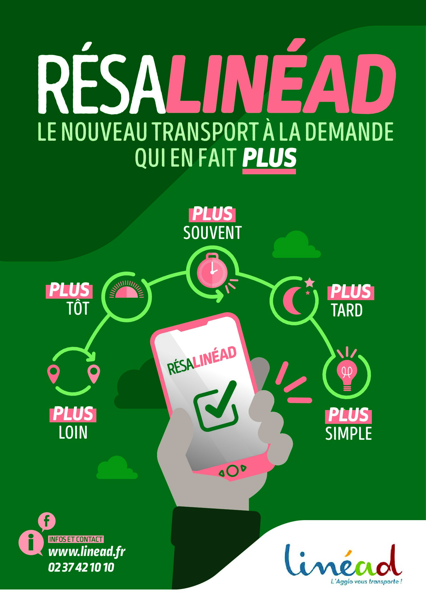 Le service de transport à la demande du réseau Linéad évolue et devient RésaLinéad