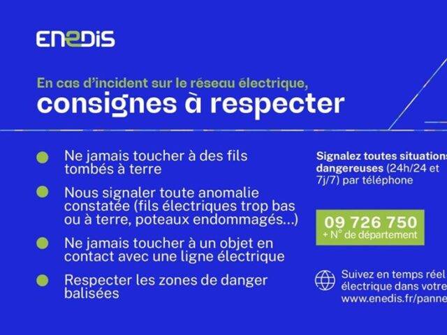 Alerte orages et consignes réseau électrique
