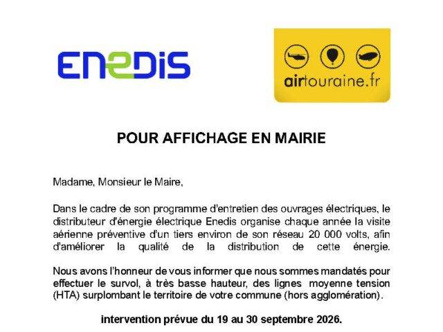 Communiqué survol en hélicoptère du 19 au 30 septembre 2026